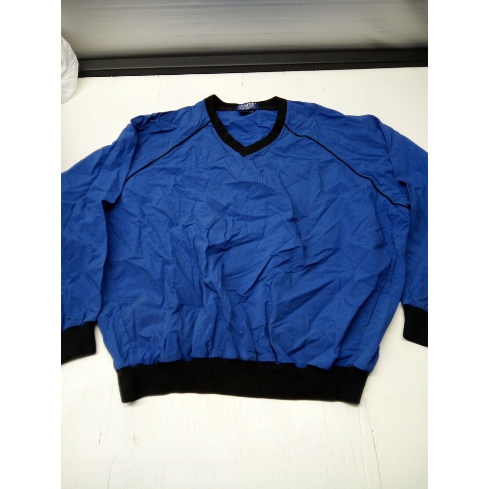 Vintage La Mode long sleeve pullover wind breaker blue XL Made in USA